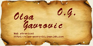 Olga Gavrović vizit kartica